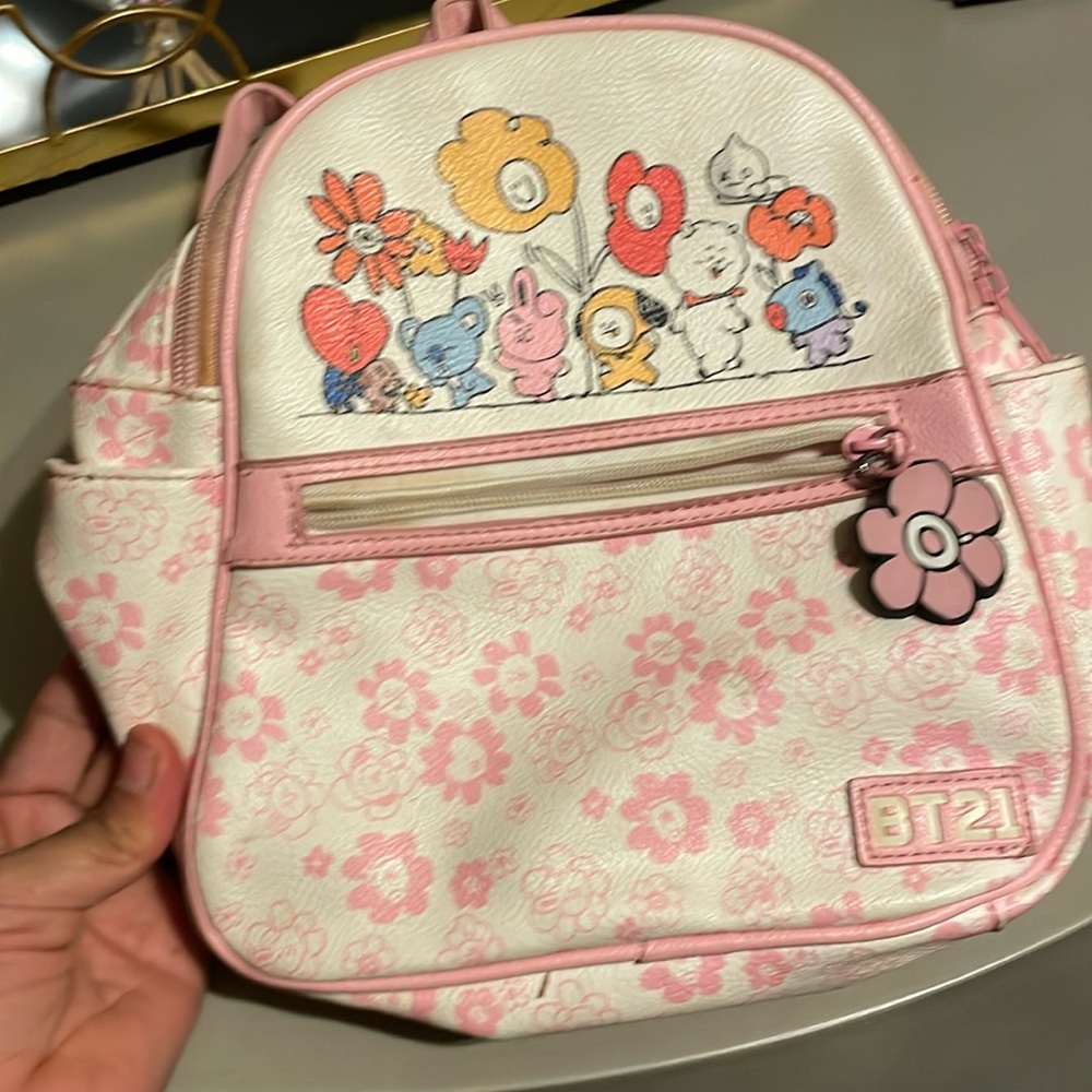 BT21 Flowers Pink & Cream Mini Backpack